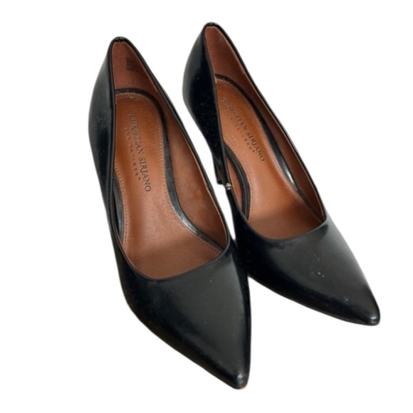 Christiani Siriano Black Pointed Toe Heels size 7 - Picture 1 of 5